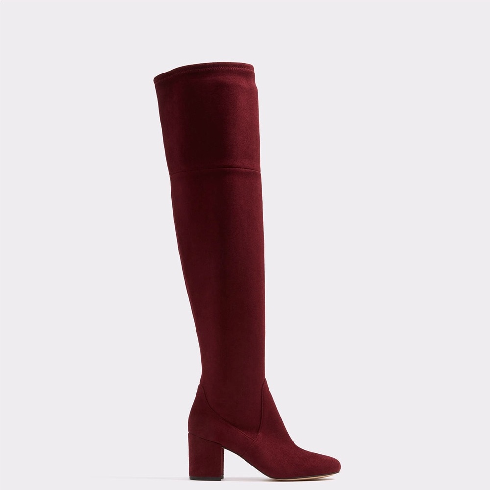 Aldo suede above the knee maroon boot Sz.9